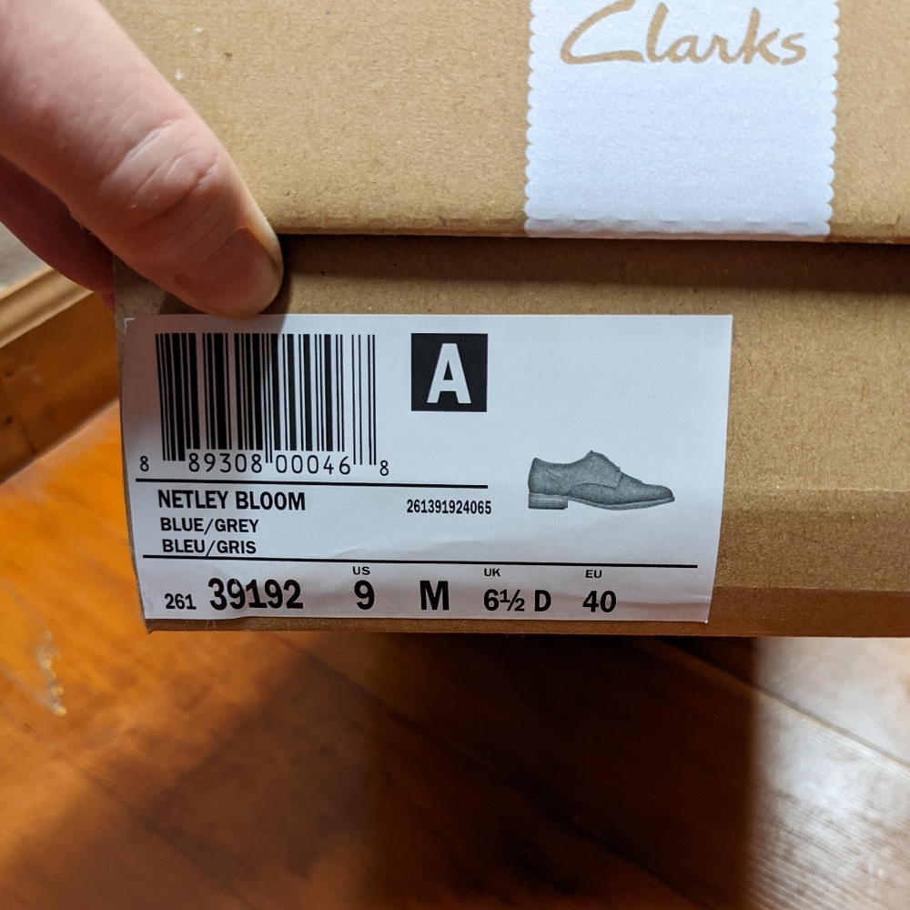 Clarks Netley Bloom Blue/Gray Shoes